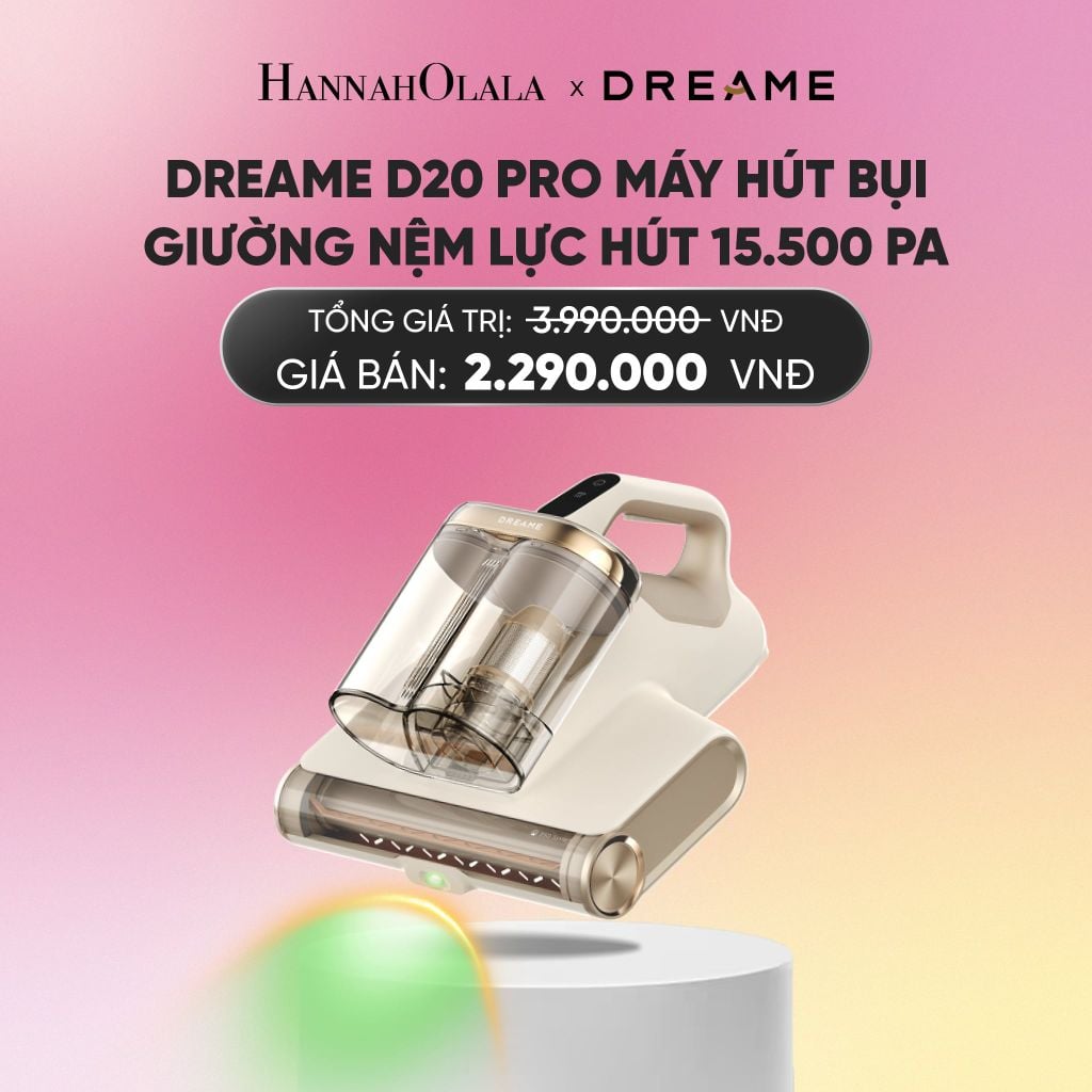  DREAME D20 PRO MÁY HÚT BỤI GIƯỜNG NỆM LỰC HÚT 15.500 PA - DIỆT KHUẨN LED UV ĐẾN 99,99% - BH 24 THÁNG_A1713 
