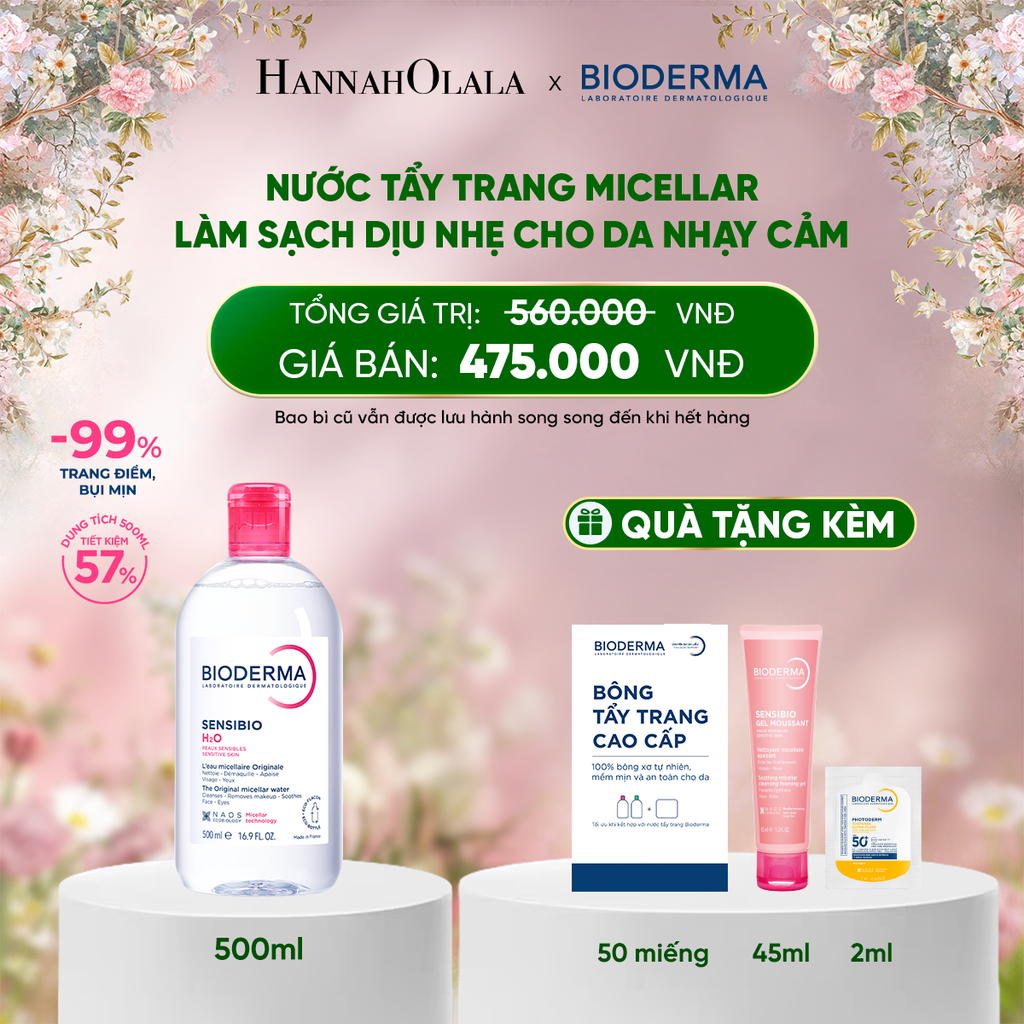  DEAL 3: NƯỚC TẨY TRANG MICELLAR LÀM SẠCH DỊU NHẸ CHO DA NHẠY CẢM 