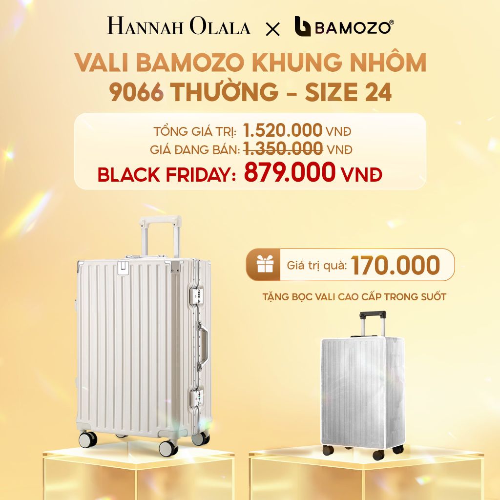  DEAL 3: VALI BAMOZO KHUNG NHÔM 9066 BẢN THƯỜNG (TẶNG BỌC VALI TRONG SUỐT) 