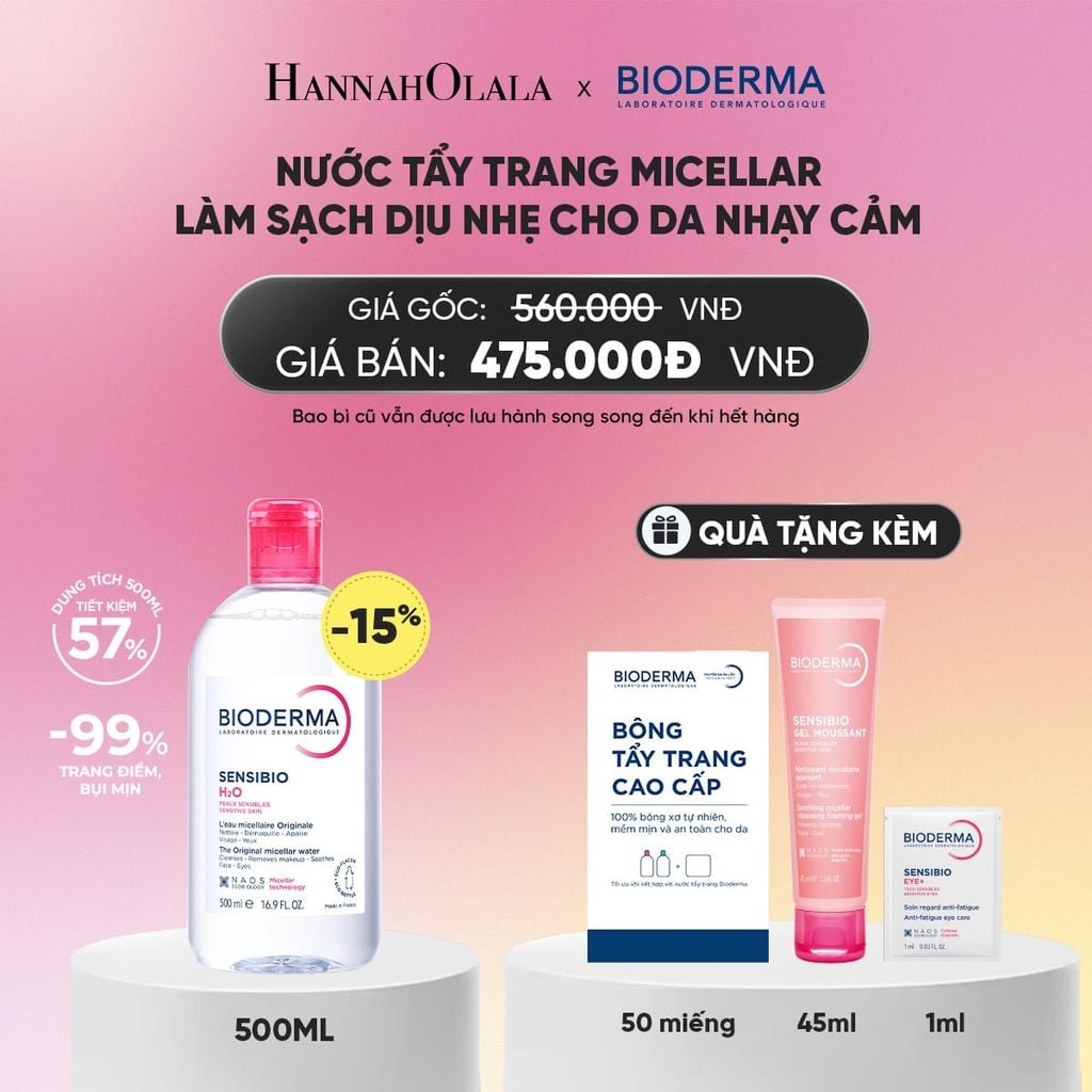  NƯỚC TẨY TRANG MICELLAR LÀM SẠCH DỊU NHẸ CHO DA NHẠY CẢM_A2092 