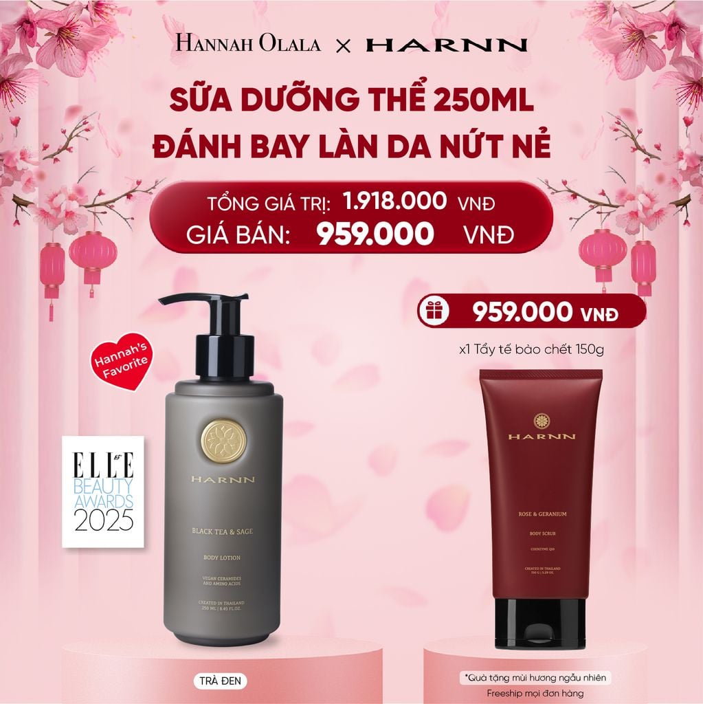  DEAL 3. SỮA DƯỠNG THỂ HARNN 250ML ĐÁNH BAY LÀN DA NỨT NẺ 