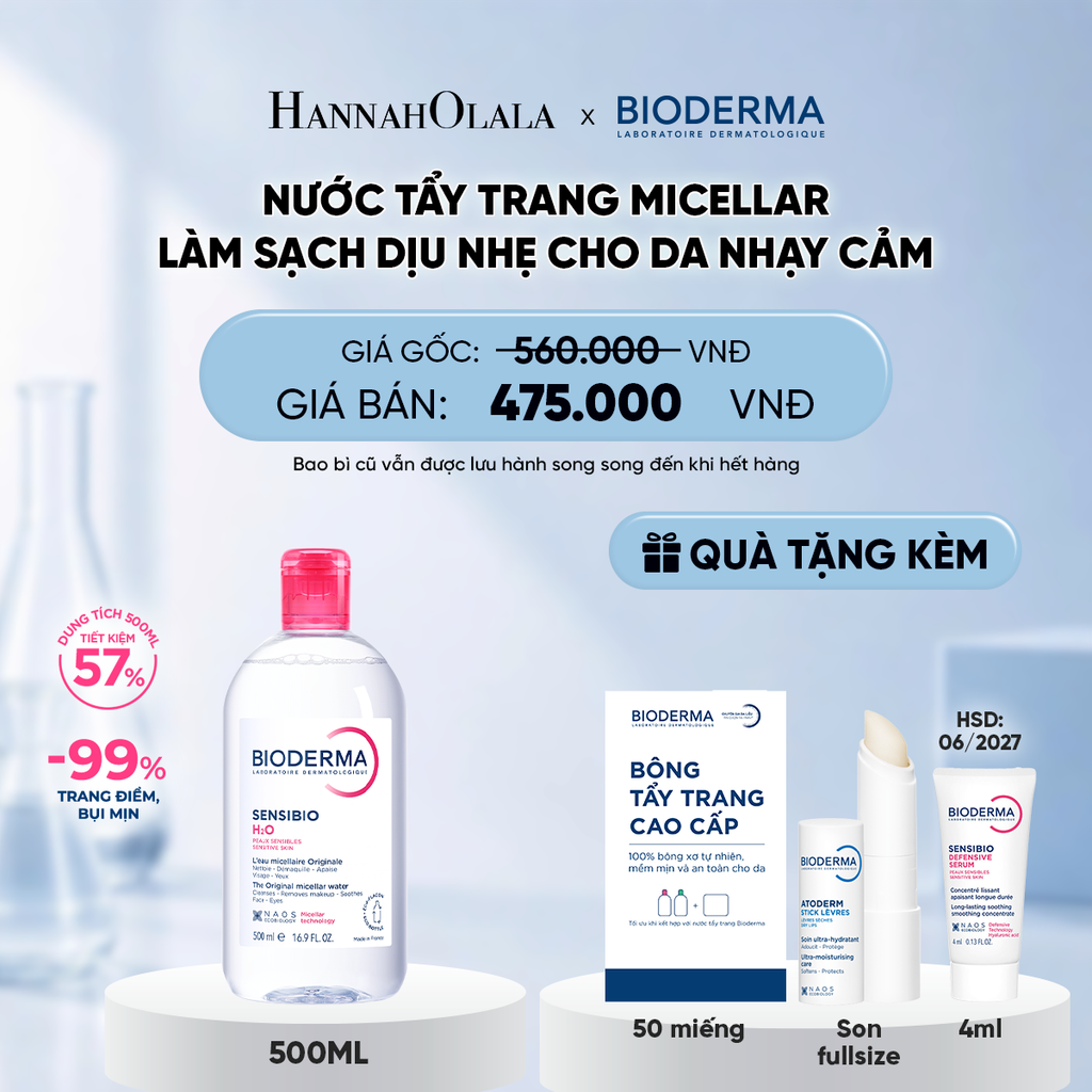  NƯỚC TẨY TRANG MICELLAR LÀM SẠCH DỊU NHẸ CHO DA NHẠY CẢM 