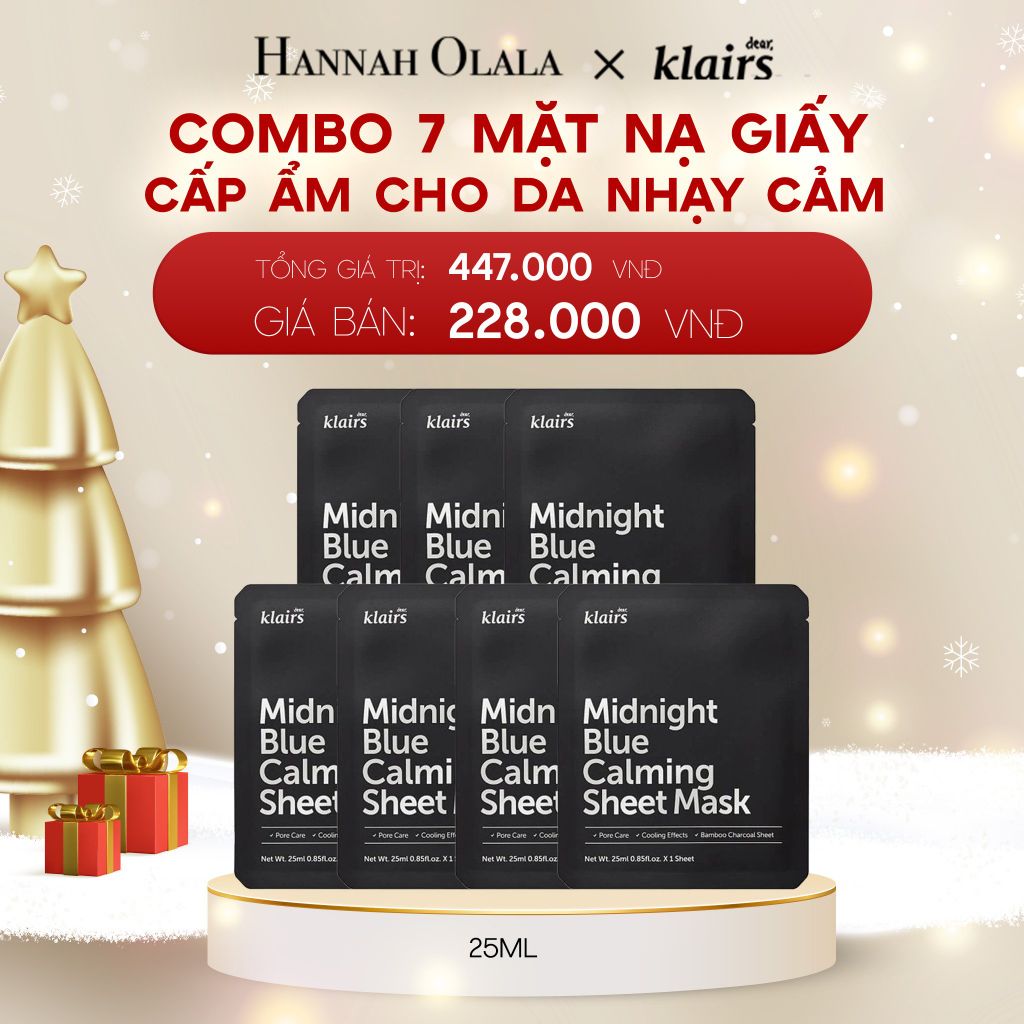  DEAL 3: COMBO 07 MẶT NẠ GIẤY MIDNIGHT BLUE CALMING SHEET MASK 