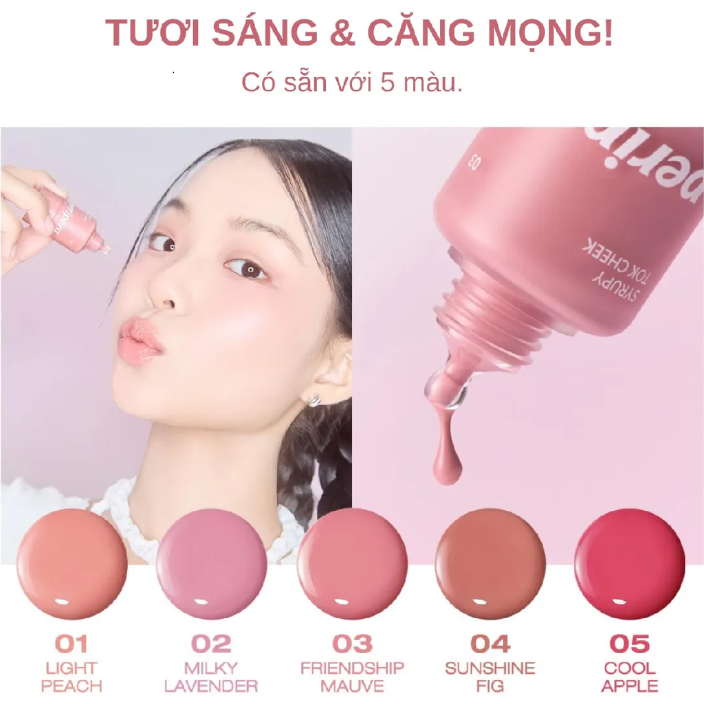  MÁ HỒNG KEM PERIPERA SYRUPY TOK CHEEK 9G 