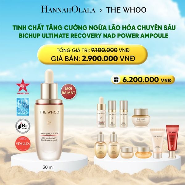 DEAL 3: MỚI RA MẮT - BỘ TINH CHẤT TĂNG CƯỜNG NGỪA LÃO HÓA CHUYÊN SÂU THE WHOO BICHUP ULTIMATE RECOVERY NAD POWER AMPOULE 30ML SPECIAL SET 