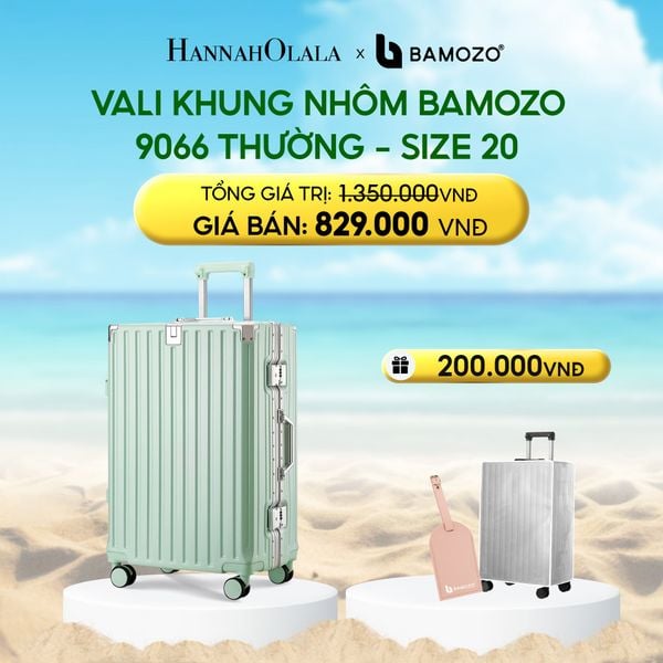  VALI BAMOZO KHUNG NHÔM 9066 BẢN THƯỜNG (TẶNG BỌC VALI TRONG SUỐT + TAG HÀNH LÝ DA) 