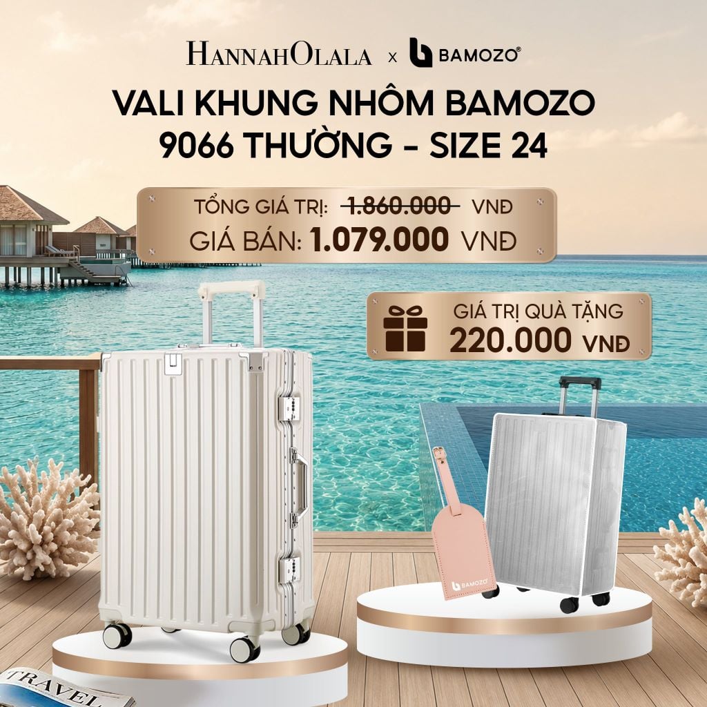  VALI BAMOZO KHUNG NHÔM 9066 BẢN THƯỜNG (TẶNG BỌC VALI TRONG SUỐT + TAG HÀNH LÝ DA)_ D556 