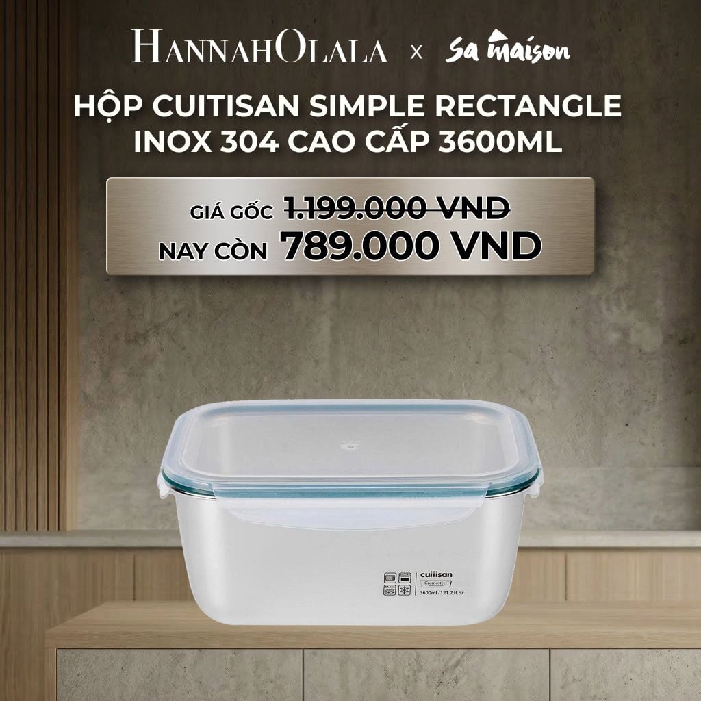  DEAL 4: HỘP INOX CAO CẤP CUITISAN SIMPLE RECTANGLE 