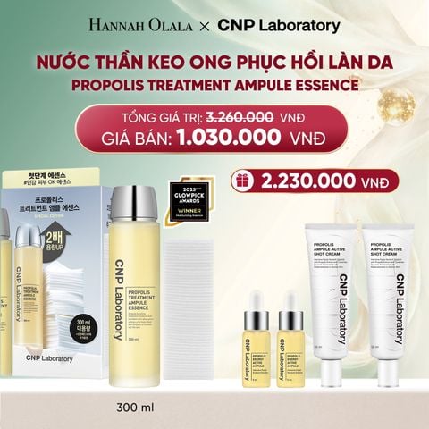  DEAL 53: JUMBO SIZE - BỘ NƯỚC THẦN KEO ONG PHỤC HỒI LÀN DA CNP PROPOLIS TREATMENT AMPULE ESSENCE 300ML 