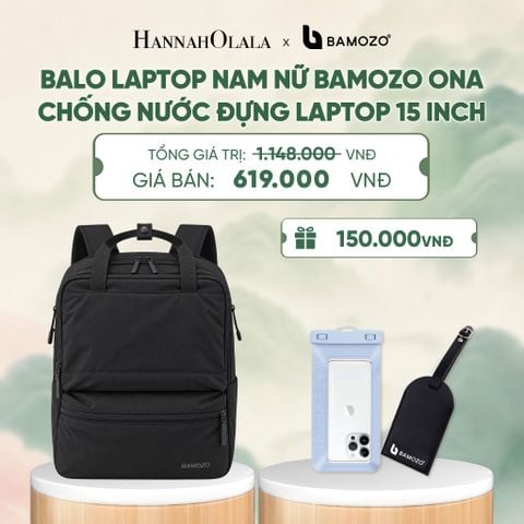  BALO LAPTOP NAM NỮ BAMOZO ONA CHỐNG NƯỚC ĐỰNG LAPTOP 15 INCH, BALO ĐI LÀM CÔNG SỞ SIÊU NHẸ (TAG THẺ DA CHỐNG THẤT LẠC + TÚI ĐỰNG ĐIỆN THOẠI CHỐNG NƯỚC) - A726 