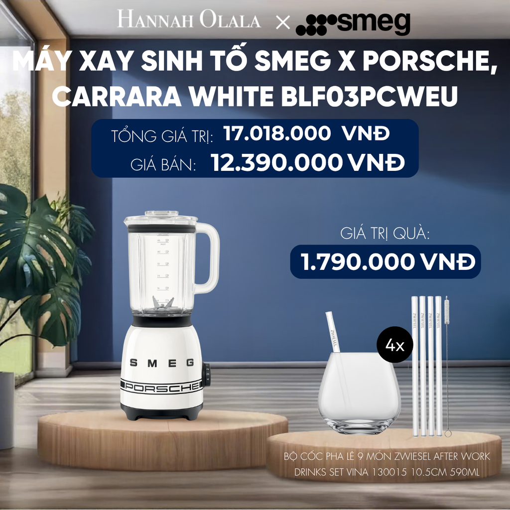  MÁY XAY SINH TỐ SMEG X PORSCHE CARRARA WHITE BLF03PCWEU 