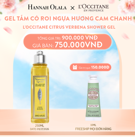  A460_DEAL 1C: GEL TẮM CỎ ROI NGỰA HƯƠNG CAM CHANH L'OCCITANE CITRUS VERBENA SHOWER GEL 250ML 