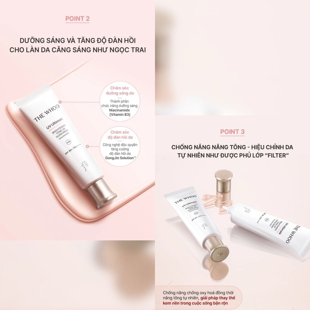  DEAL 27: PHIÊN BẢN NÂNG CẤP - KEM CHỐNG NẮNG NÂNG TÔNG THE WHOO UV ULTIMATE BRIGHTENING TONE-UP SUNSCREEN 50ML 