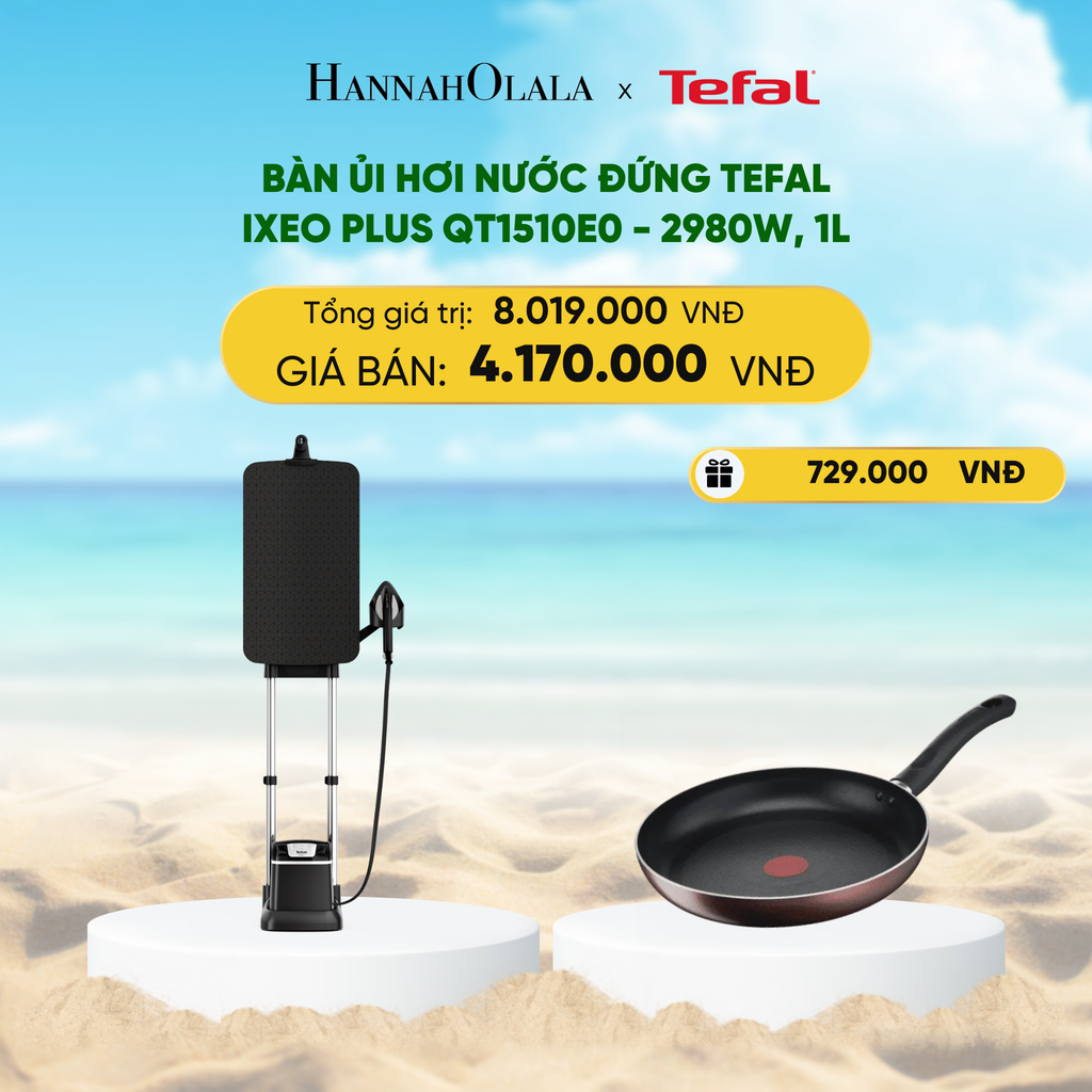  DEAL 3: BÀN ỦI HƠI NƯỚC ĐỨNG TEFAL IXEO PLUS QT1510E0 - 2980W, 1L 