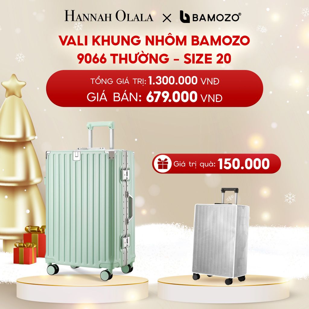 DEAL 3: VALI BAMOZO KHUNG NHÔM 9066 BẢN THƯỜNG (TẶNG BỌC VALI TRONG SUỐT) 