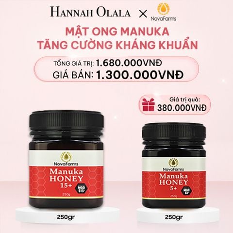  E1025_DEAL 3: BỘ ĐÔI MẬT ONG MANUKA NOVAFARM- TĂNG CƯỜNG KHÁNG KHUẨN 
