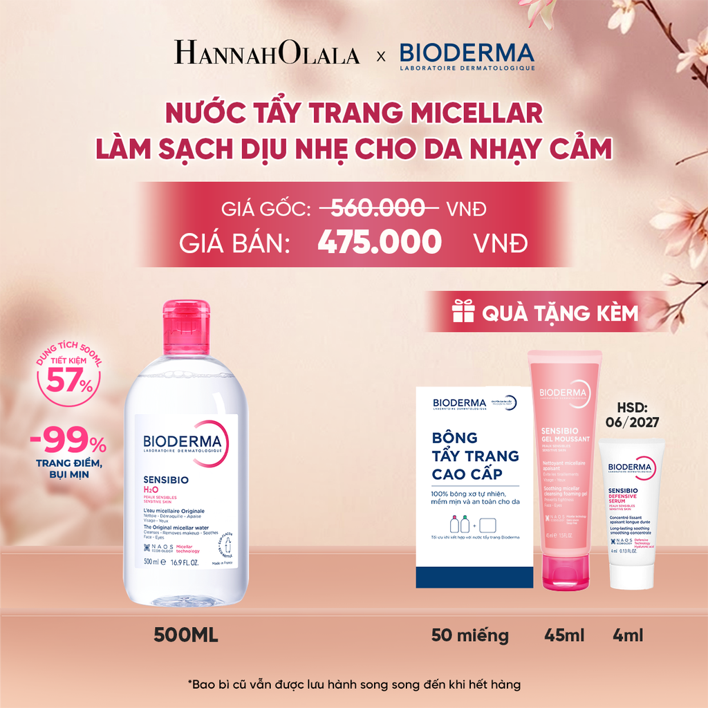  NƯỚC TẨY TRANG MICELLAR LÀM SẠCH DỊU NHẸ CHO DA NHẠY CẢM - A349 