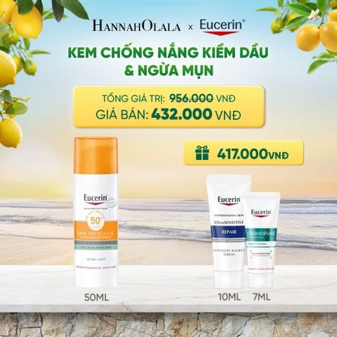  KEM CHỐNG NẮNG GIÚP HỖ TRỢ GIẢM BÓNG NHỜN EUCERIN SUN DRY TOUCH OIL CONTROL FACE SPF50+ 50ML DEAL 3: 