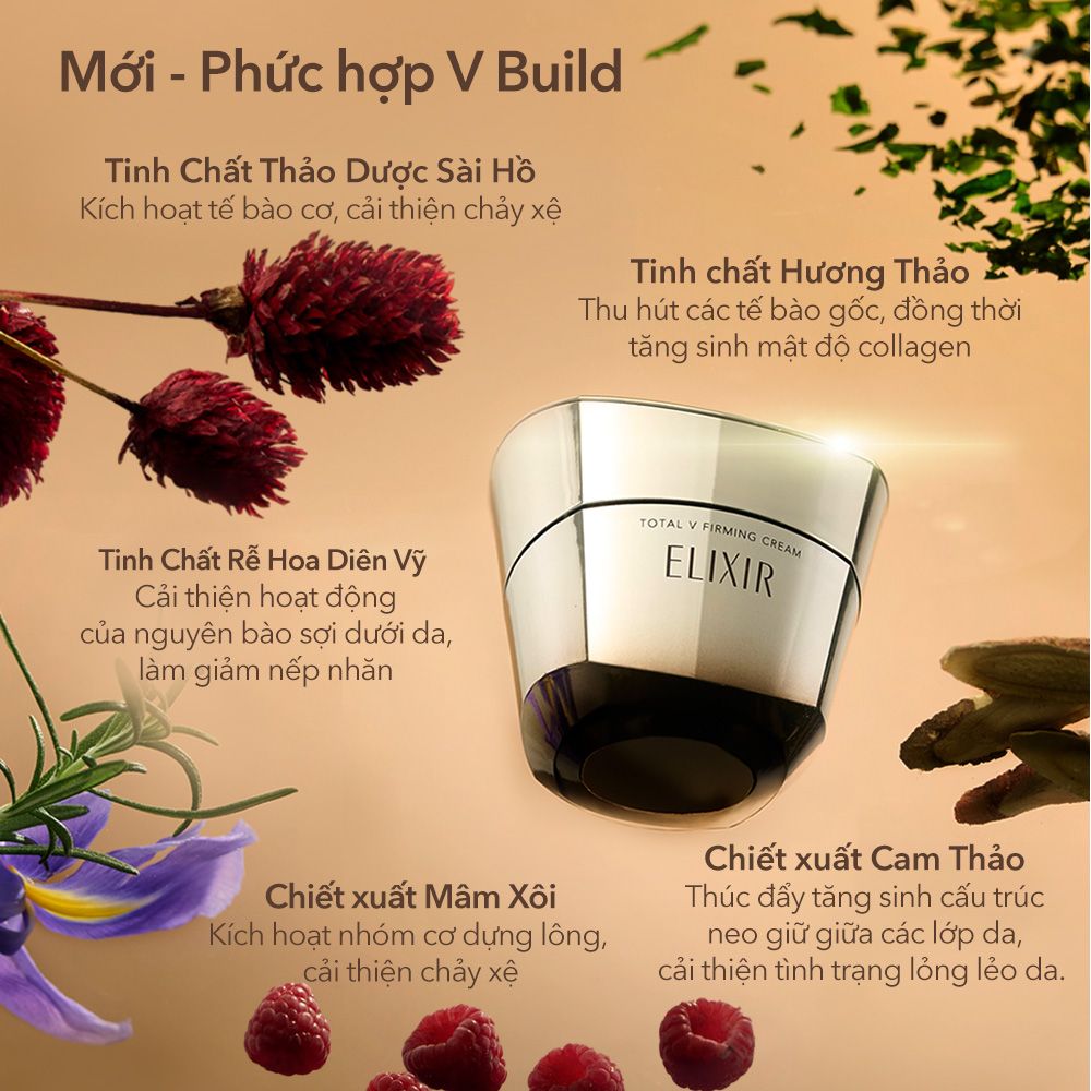  KEM DƯỠNG CẢI THIỆN CHẢY XỆ NGĂN NGỪA LÃO HÓA ELIXIR TOTAL V FIRMING CREAM 50G - DEAL 1 