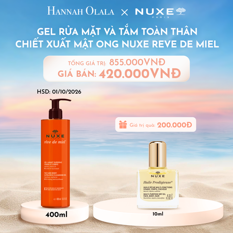  C143_DEAL 3: GEL RỬA MẶT VÀ TẮM TOÀN THÂN CHIẾT XUẤT MẬT ONG CHO DA KHÔ VÀ DA NHẠY CẢM NUXE REVE DE MIEL 400ML 