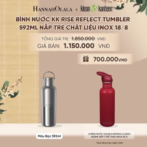  BÌNH GIỮ NHIỆT KLEAN KANTEEN RISE REFLECT TUMBLER 592ML NẮP TRE CHẤT LIỆU INOX 18/8 - A712 