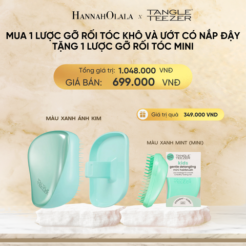  DEAL 3: MUA 1 LƯỢC GỠ RỐI TÓC KHÔ VÀ ƯỚT CÓ NẮP ĐẬY BẢO VỆ MÀU XANH NGỌC ÁNH KIM TẶNG 1 LƯỢC GỠ RỐI TÓC ƯỚT NGUYÊN BẢN XANH (MATCHA COMBO) 