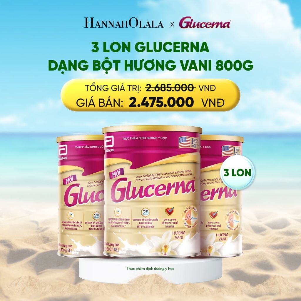  DEAL_3: 3 LON GLUCERNA DẠNG BỘT HƯƠNG VANI 800G 