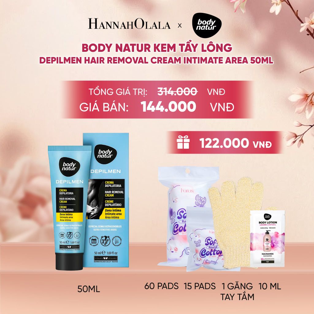  BODY NATUR KEM TẨY LÔNG DEPILMEN HAIR REMOVAL CREAM INTIMATE AREA 50ML - A1553 