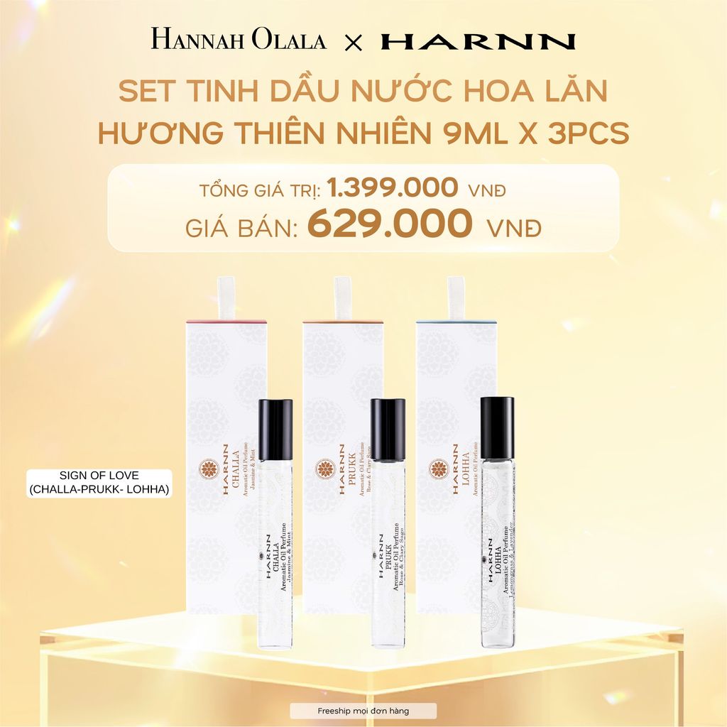  DEAL 4: SET TINH DẦU NƯỚC HOA LĂN HARNN (9ml x 3pcs) 