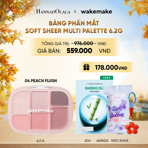  WAKEMAKE BẢNG PHẤN MẮT SOFT SHEER MULTI PALETTE 6.2G - E540 