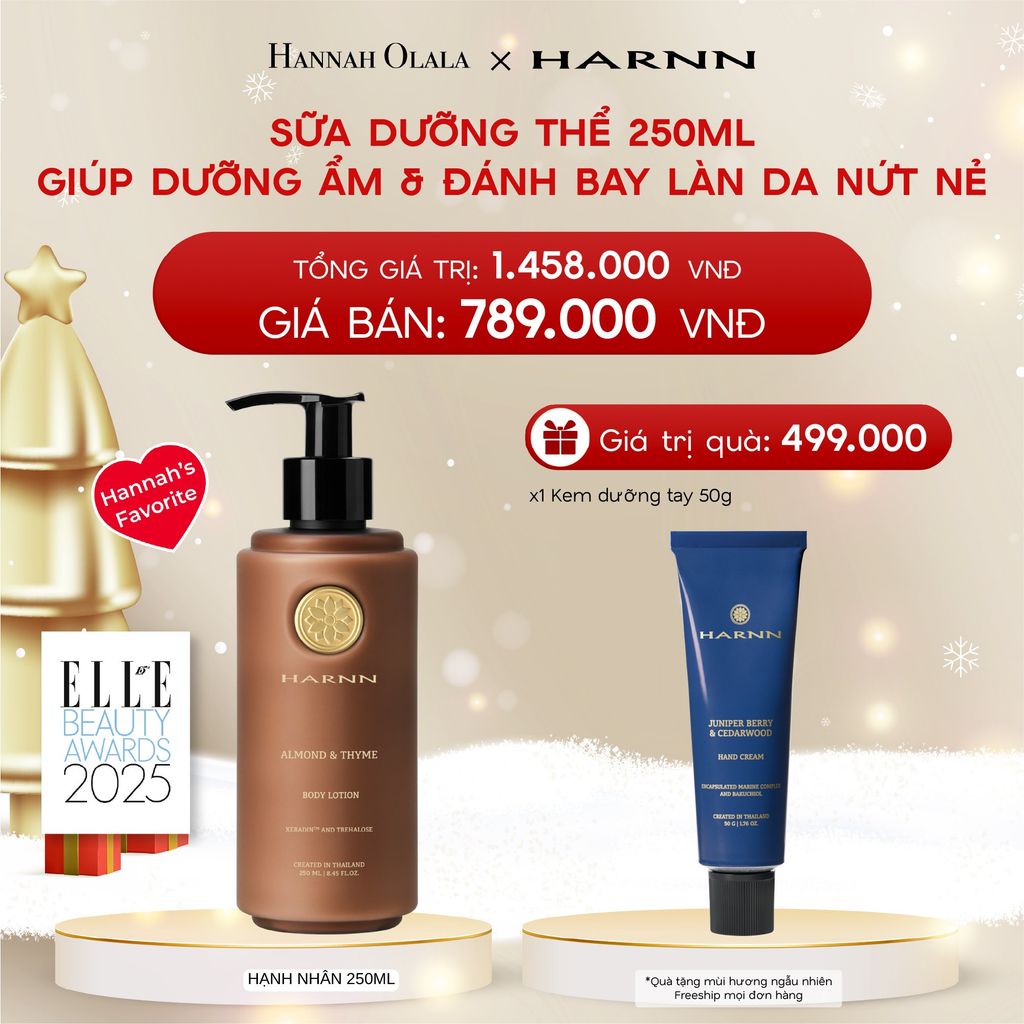  A1122_DEAL 3: BODY LOTION - SỮA DƯỠNG THỂ HARNN 250ML GIÚP DƯỠNG ẨM & ĐÁNH BAY LÀN DA NỨT NẺ 250ML 