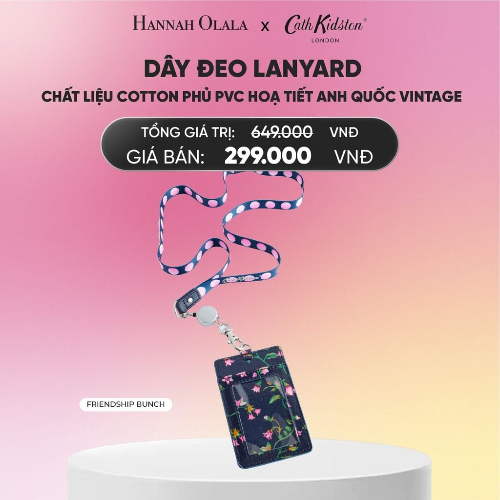  DÂY ĐEO LANYARD CATH KIDSTON CHẤT LIỆU COTTON PHỦ PVC HOẠ TIẾT ANH QUỐC VINTAGE_A1968 