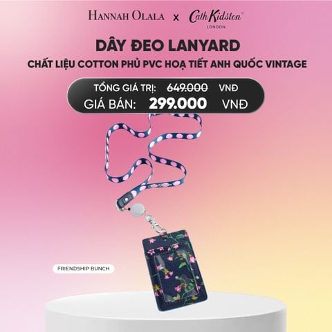  DÂY ĐEO LANYARD CATH KIDSTON CHẤT LIỆU COTTON PHỦ PVC HOẠ TIẾT ANH QUỐC VINTAGE_A1968 