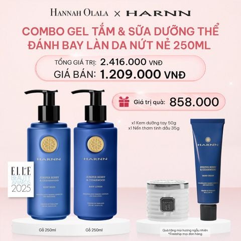  E467_DEAL 3: COMBO GEL TẮM HARNN GIÚP LÀM SẠCH VÀ NUÔI DƯỠNG LÀN DA 250ML & SỮA DƯỠNG THỂ HARNN ĐÁNH BAY LÀN DA NỨT NẺ 250ML 