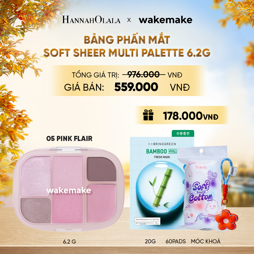  WAKEMAKE BẢNG PHẤN MẮT SOFT SHEER MULTI PALETTE 6.2G - E540 