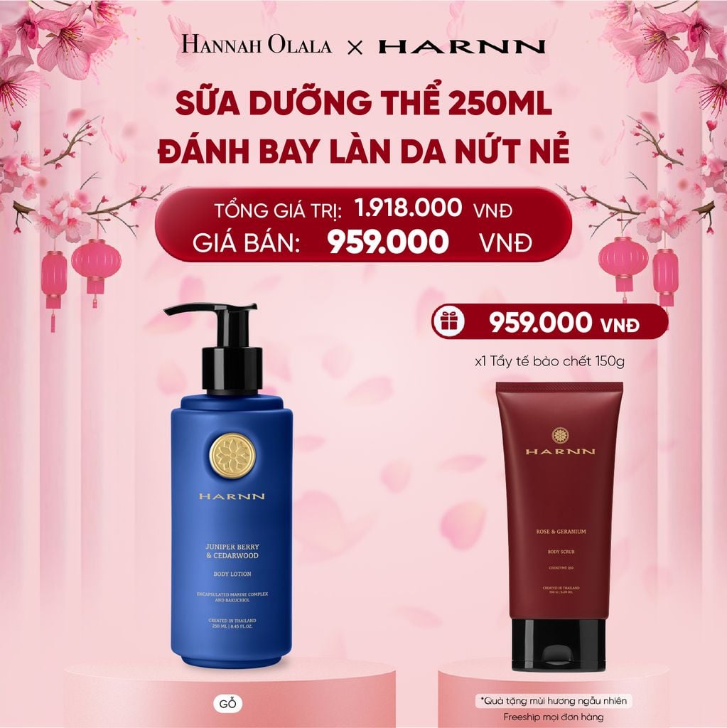  DEAL 3. SỮA DƯỠNG THỂ HARNN 250ML ĐÁNH BAY LÀN DA NỨT NẺ 