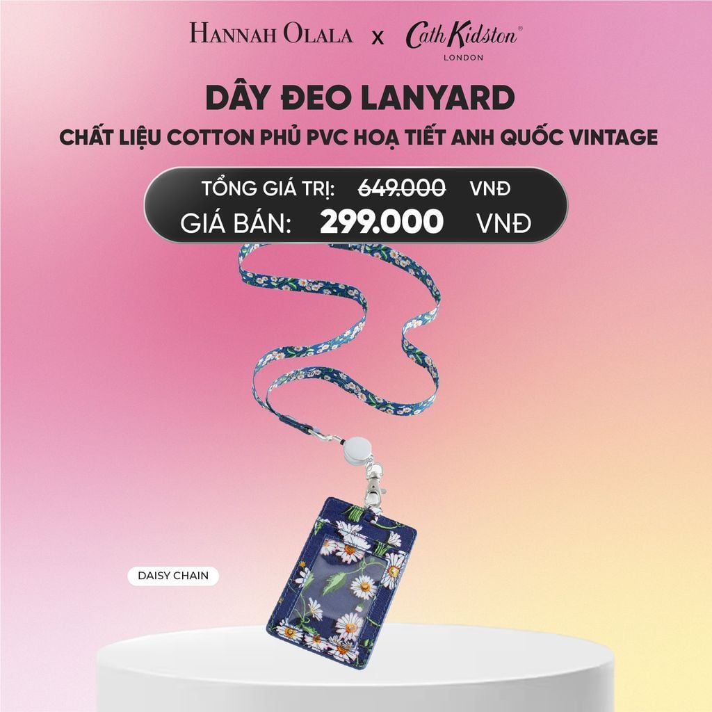  DÂY ĐEO LANYARD CATH KIDSTON CHẤT LIỆU COTTON PHỦ PVC HOẠ TIẾT ANH QUỐC VINTAGE_A1968 