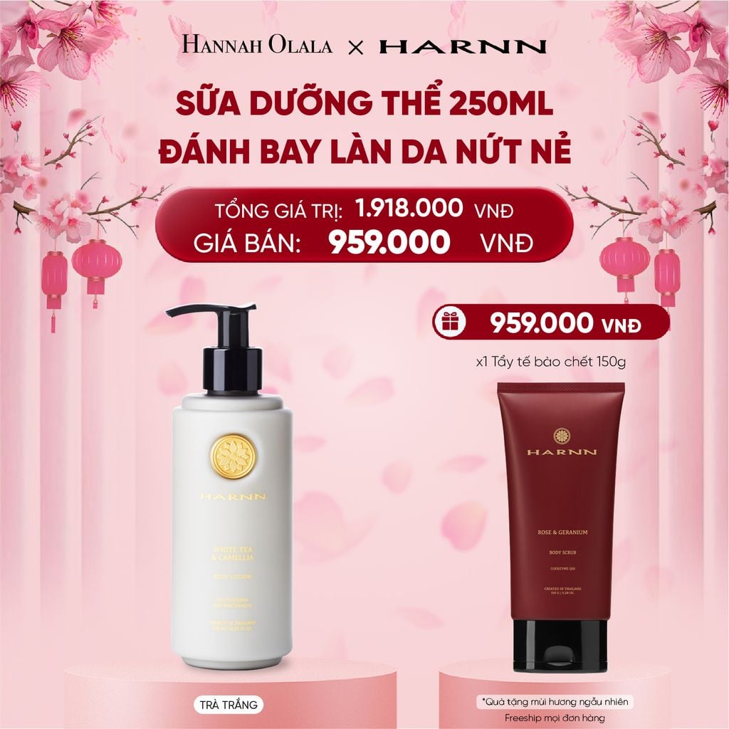  DEAL 3. SỮA DƯỠNG THỂ HARNN 250ML ĐÁNH BAY LÀN DA NỨT NẺ 