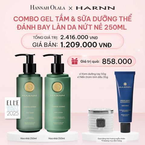  E467_DEAL 3: COMBO GEL TẮM HARNN GIÚP LÀM SẠCH VÀ NUÔI DƯỠNG LÀN DA 250ML & SỮA DƯỠNG THỂ HARNN ĐÁNH BAY LÀN DA NỨT NẺ 250ML 