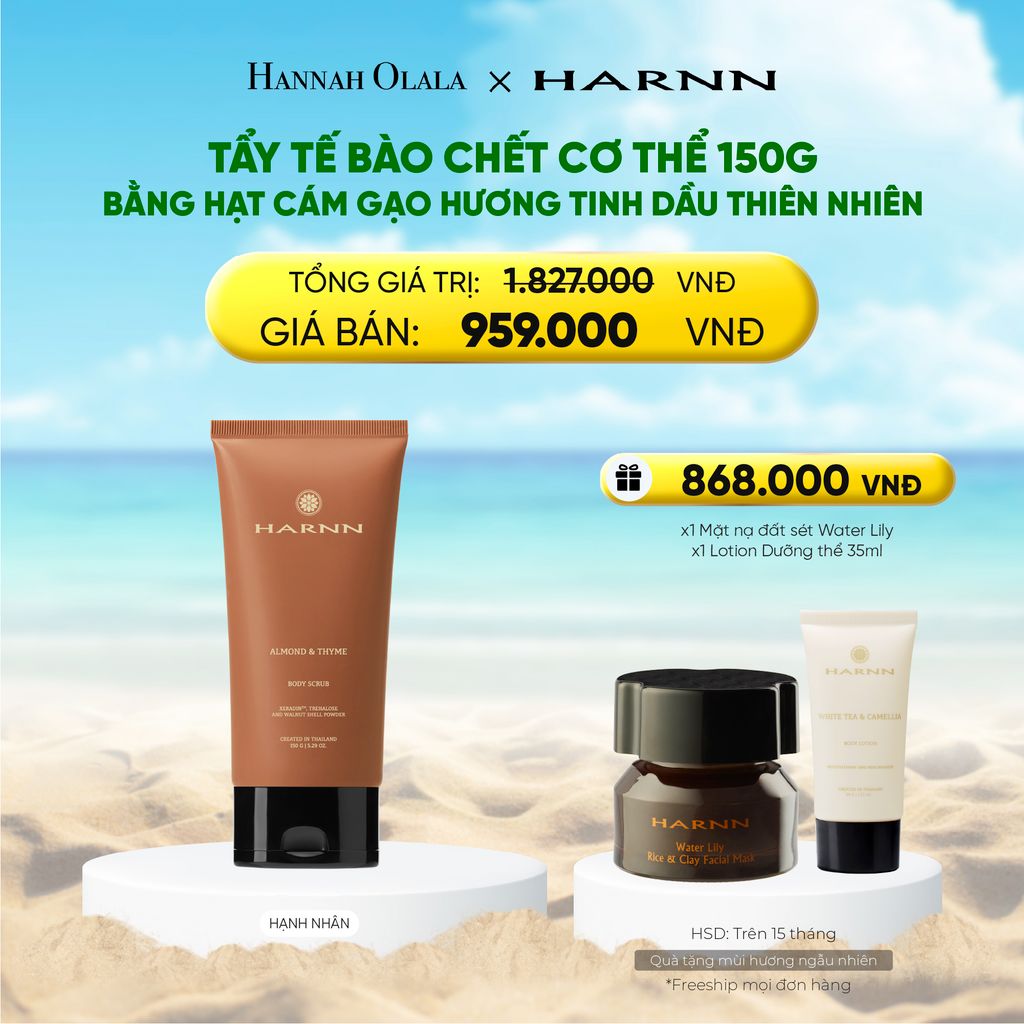  DEAL 3: TẨY TẾ BÀO CHẾT CƠ THỂ BODY SCRUB 150G BẰNG HẠT CÁM GẠO HƯƠNG TINH DẦU THIÊN NHIÊN 