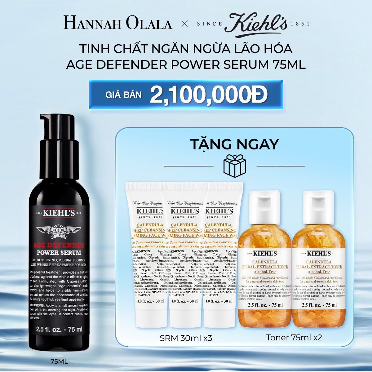  DEAL 3: TINH CHẤT NGĂN NGỪA LÃO HÓA KIEHL'S AGE DEFENDER POWER SERUM 75ML 