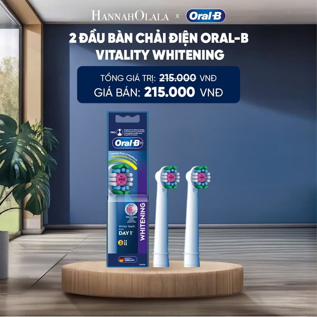  2 ĐẦU BÀN CHẢI ĐIỆN ORAL-B VITALITY – SENSITIVE / WHITENING / DEEP CLEAN 