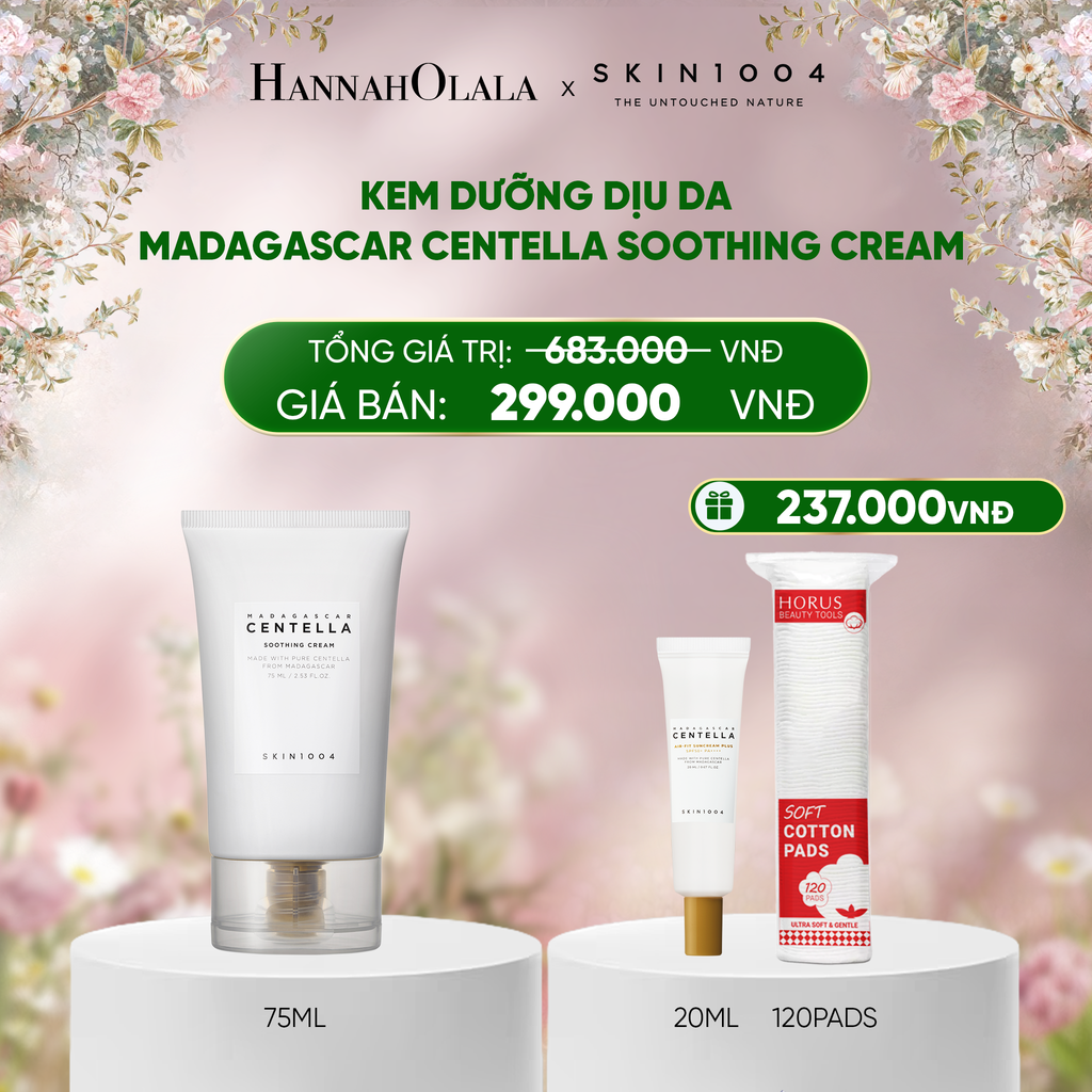  DEAL 3: SKIN1004 KEM DƯỠNG MADAGASCAR CENTELLA SOOTHING CREAM 75ML 