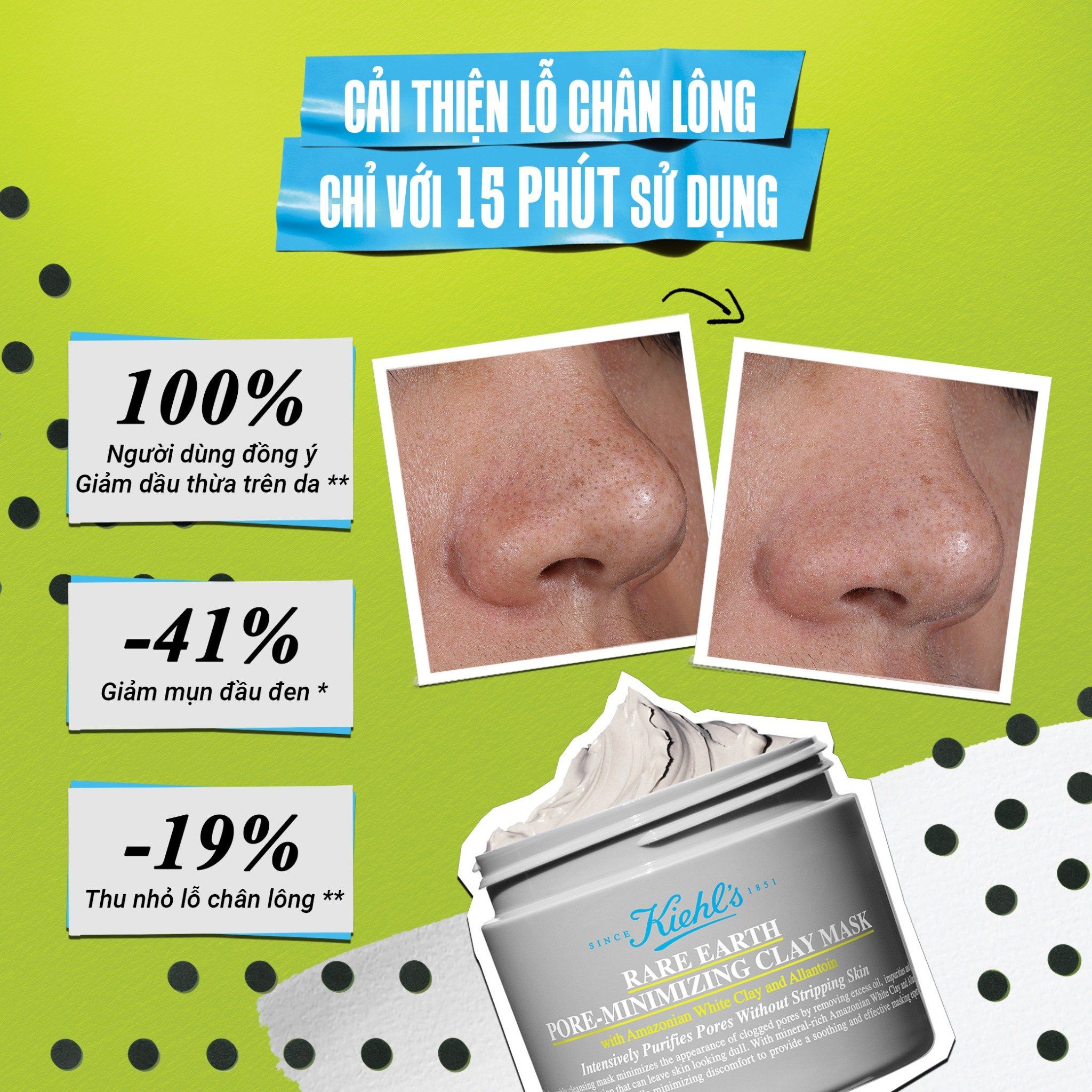  DEAL 3A: [ MỚI ] MẶT NẠ ĐẤT SÉT KIEHL'S RARE EARTH DEEP PORE CLEANSING MASQUE 125ML 