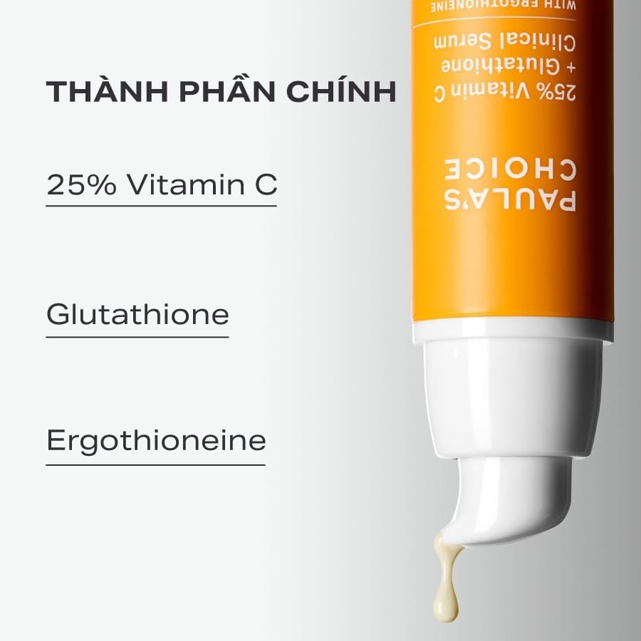 DEAL 6: TINH CHẤT LÀM SÁNG DA VÀ MỜ NÁM CHUYÊN SÂU VỚI 25% VITAMIN C + GLUTATHIONE CLINICAL SERUM 30ML 