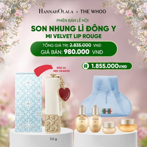  DEAL 03: PHIÊN BẢN LỄ HỘI - SON NHUNG LÌ ĐÔNG Y THE HISTORY OF WHOO GONGJINHYANG MI VELVET LIP ROUGE 3.5G - MÀU 24 RED ORANGE 
