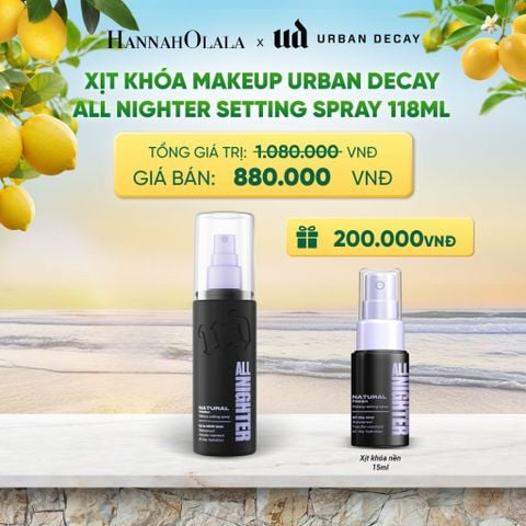  XỊT KHÓA MAKEUP URBAN DECAY ALL NIGHTER SETTING SPRAY |HIỆU ỨNG TỰ NHIÊN - 24H KHÓA CHẶT MAKEUP, KHÁNG NƯỚC VÀ MỒ HÔI 