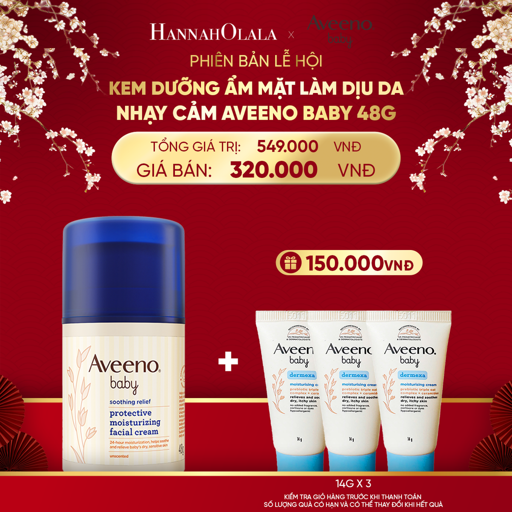  DEAL 10: KEM DƯỠNG ẨM MẶT LÀM DỊU DA NHẠY CẢM AVEENO BABY 48G 