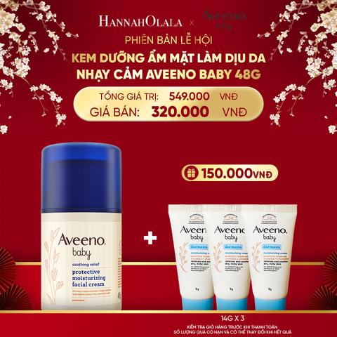  DEAL 10: KEM DƯỠNG ẨM MẶT LÀM DỊU DA NHẠY CẢM AVEENO BABY 48G 