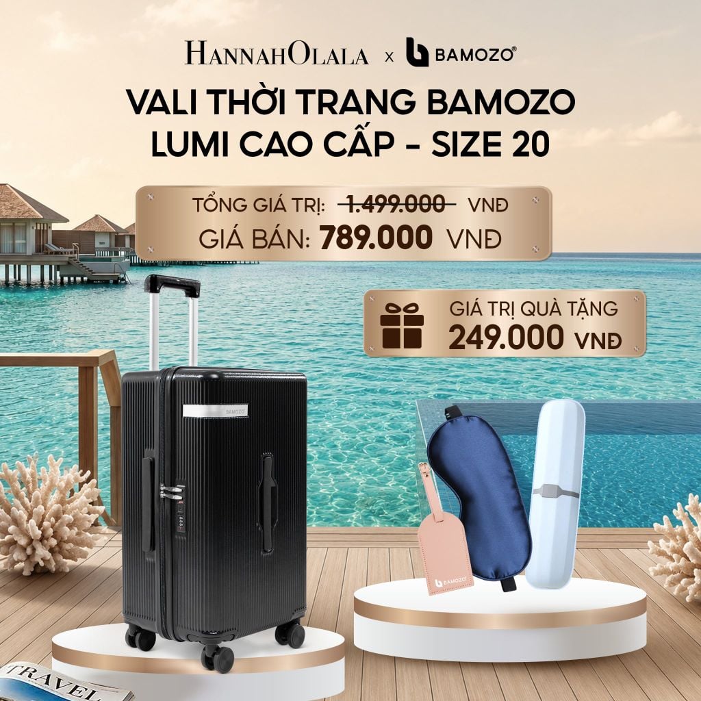  VALI BAMOZO LUMISPACE CAO CẤP (TẶNG TAG VALI DA, HỘP ĐỰNG BÀN CHẢI, BỊT MẮT LỤA SATIN)_ D478 